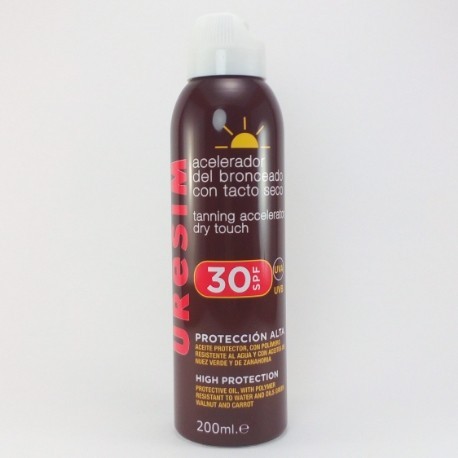 URESIM SPRAY AEROSOL ACELERADOR DEL BRONCEADO TACTO SECO SPF 30 200ML