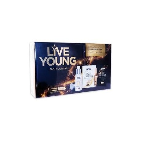 ISDIN LIVEYOUNG PACK ISDIN AGE REPAIR FUSION WATER + FLAVO-C ULTRAGLICAN 10 AMPOLLAS +FLAVO-C MELATONIN 10 AMPOLLAS